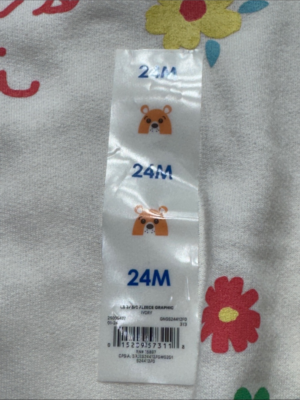 Garanimals Bsby Girls “Mom’s Mini” Cream Sweatshirt with Floral Print - Picture 2 of 5